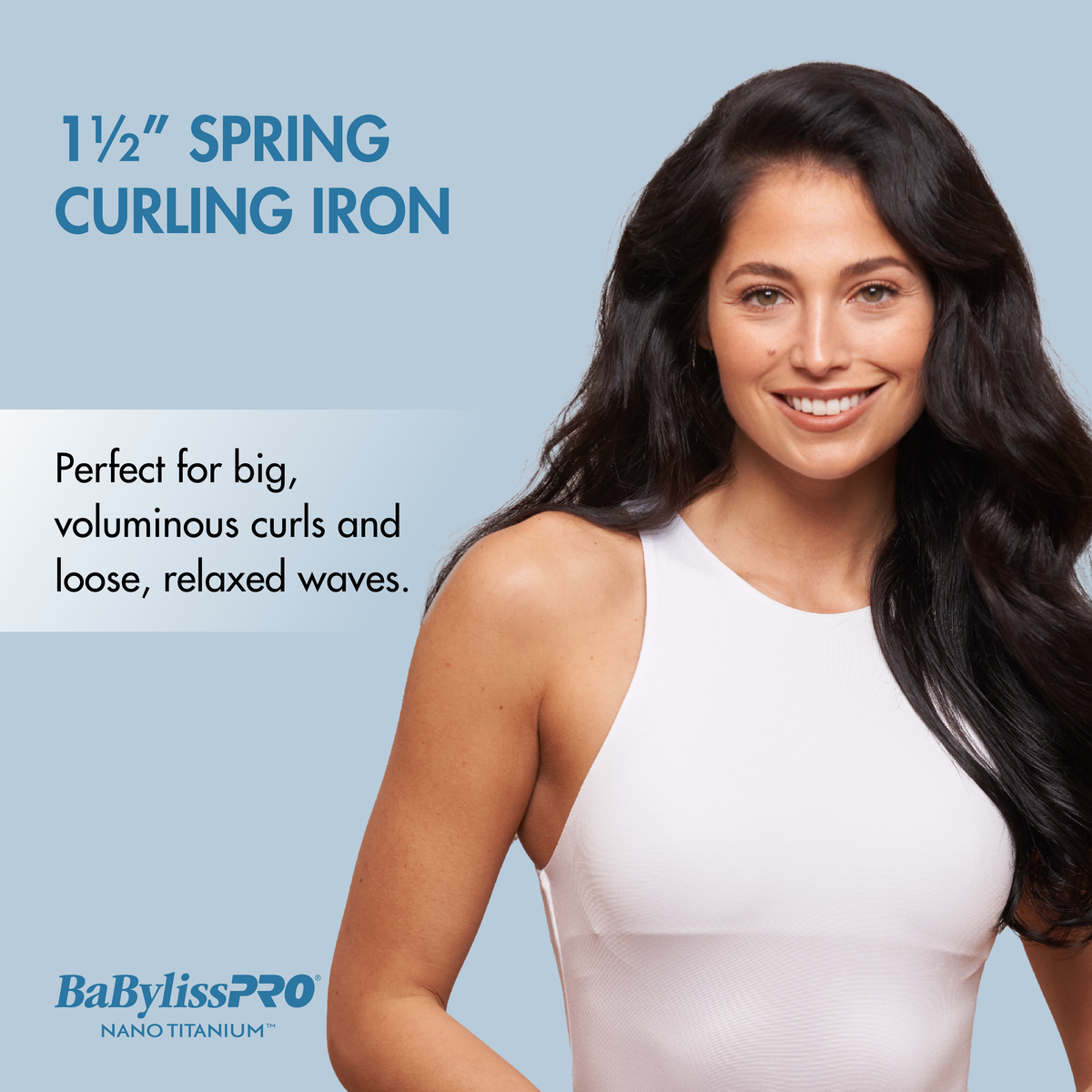 BaBylissPRO&reg; Nano Titanium&trade; 1&frac12;" Spring Curling Iron