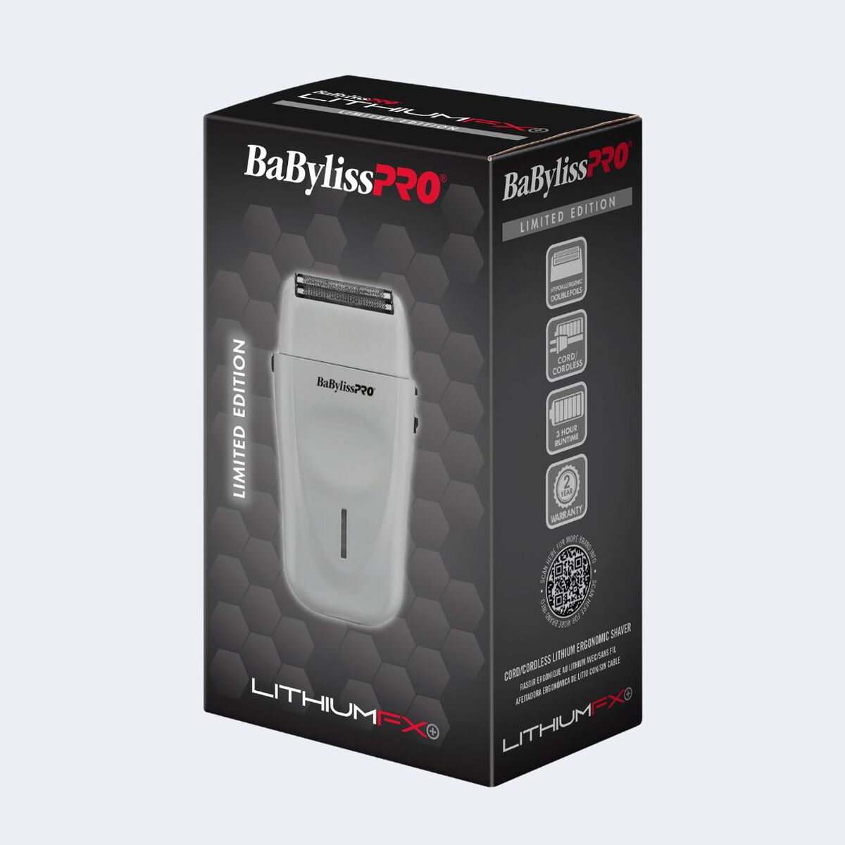 Afeitadora de doble hoja ergonómica de litio con/sin cable BaBylissPRO® LithiumFX+, en gris (edición limitada)