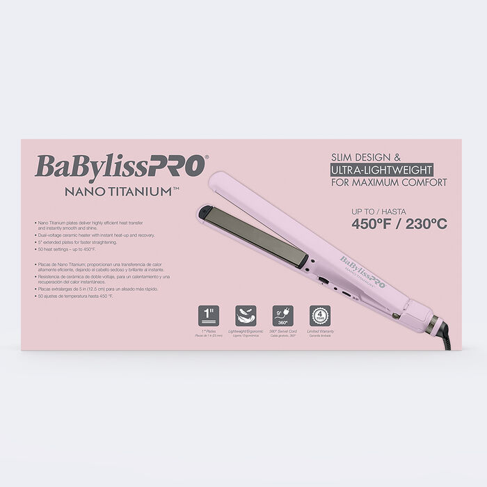 BaBylissPRO® Nano Titanium™ Limited Edition 1" Ultra-Thin Flat Iron (Pink)