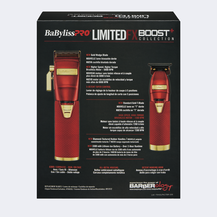 BaBylissPRO® LimitedFX Boost+ Collection with Clipper, Trimmer & Charging Base Set - Red, , hi-res image number 1