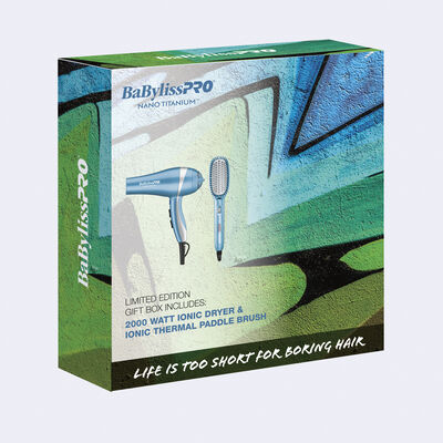 BaBylissPRO® Limited Edition Gift Box - Nano Titanium Dryer & Ionic Thermal Paddle Brush