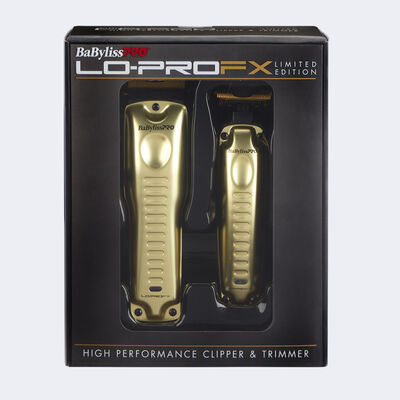 BaBylissPRO® Limited Edition Lo-PROFX High-Performance Clipper & Trimmer Gift Set (GOLD)