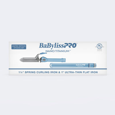 Juego de tenaza de resorte de 1.25 in y plancha alisadora ultradelgada de 1 BaBylissPRO® Nano Titanium™