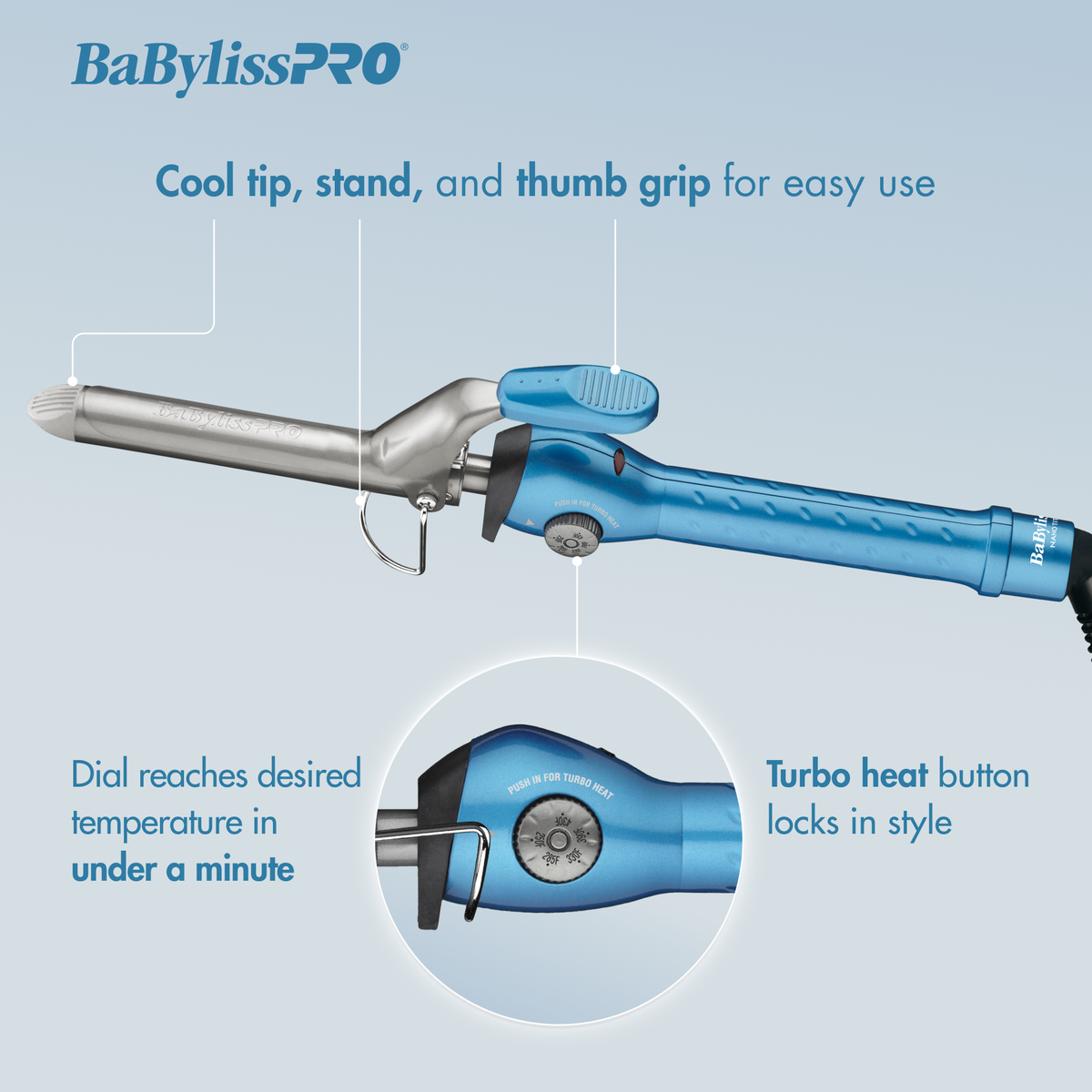 BaBylissPRO&reg; Nano Titanium&trade; 1" Spring Curling Iron