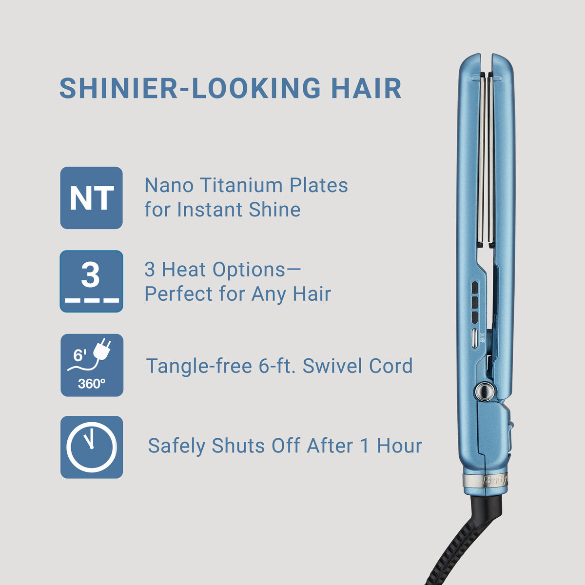 Juego de plancha alisadora ultradelgada de 1" y plancha alisadora ultrafina tamaño compacto de 1" BaBylissPRO® Nano Titanium™