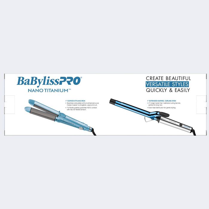 Juego de tenaza extralarga de 1 in y plancha alisadora/onduladora de 1 in BaBylissPRO® Nano Titanium™, edición limitada