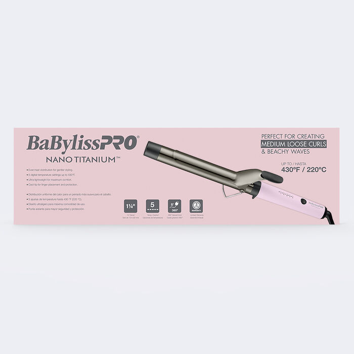 Tenaza extralarga de 1.25 in BaBylissPRO® Nano Titanium™ de edición limitada (rosa)