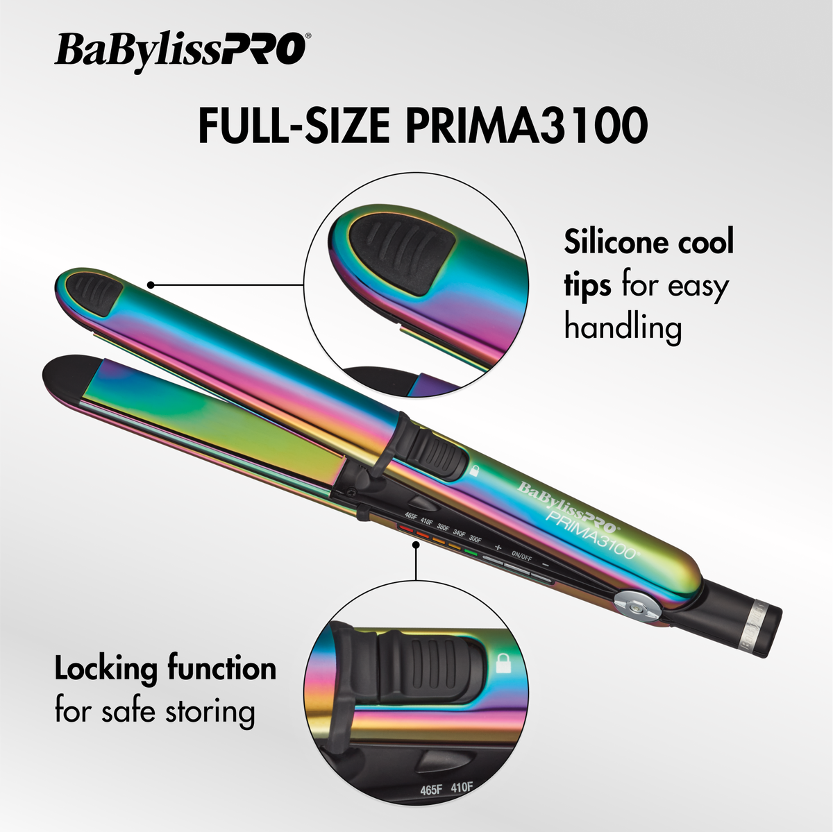 BaBylissPRO&reg; Nano Titanium&trade; Iridescent Prima3100 & Prima2000 Styling Irons Prepack