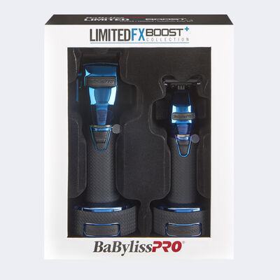 BaBylissPRO® LimitedFX Boost+ Collection with Clipper, Trimmer & Charging Base Set - Blue Chrome