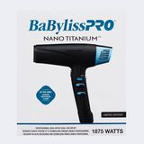 Secador profesional de alta velocidad con tecnología iónica doble BaBylissPRO® Nano Titanium™, negro y azul (edición limitada)