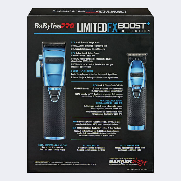 BaBylissPRO® LimitedFX Boost+ Collection with Clipper, Trimmer & Charging Base Set - Blue Chrome, , hi-res image number 1