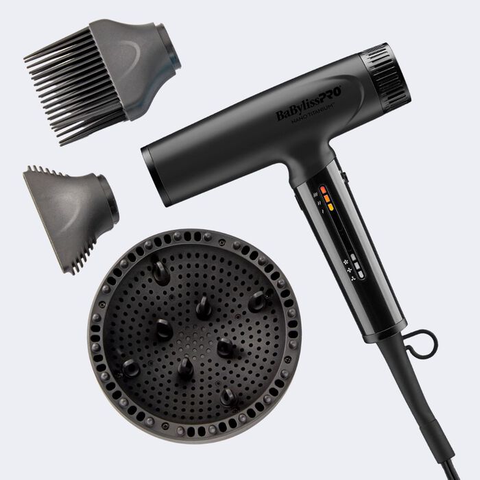 BaBylissPRO® Nano Titanium™ Matte Black Light Ionic High-Speed Dryer