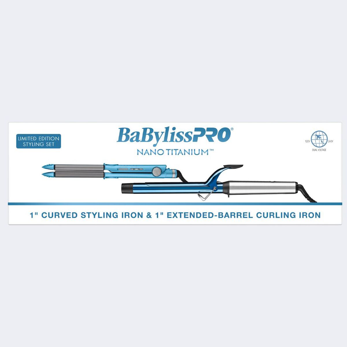 Juego de tenaza extralarga de 1 in y plancha alisadora/onduladora de 1 in BaBylissPRO® Nano Titanium™, edición limitada
