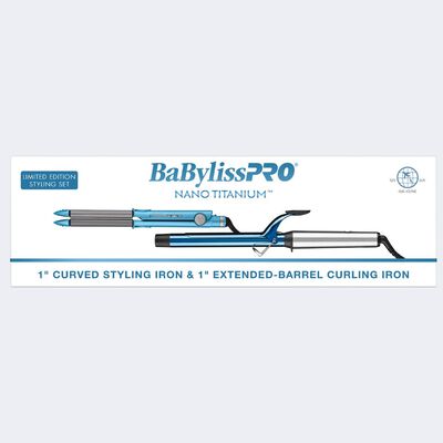 Juego de regalo de tenaza extralarga de 1 in y plancha alisadora/onduladora de 1 in BaBylissPRO® Nano Titanium™, edición limitada