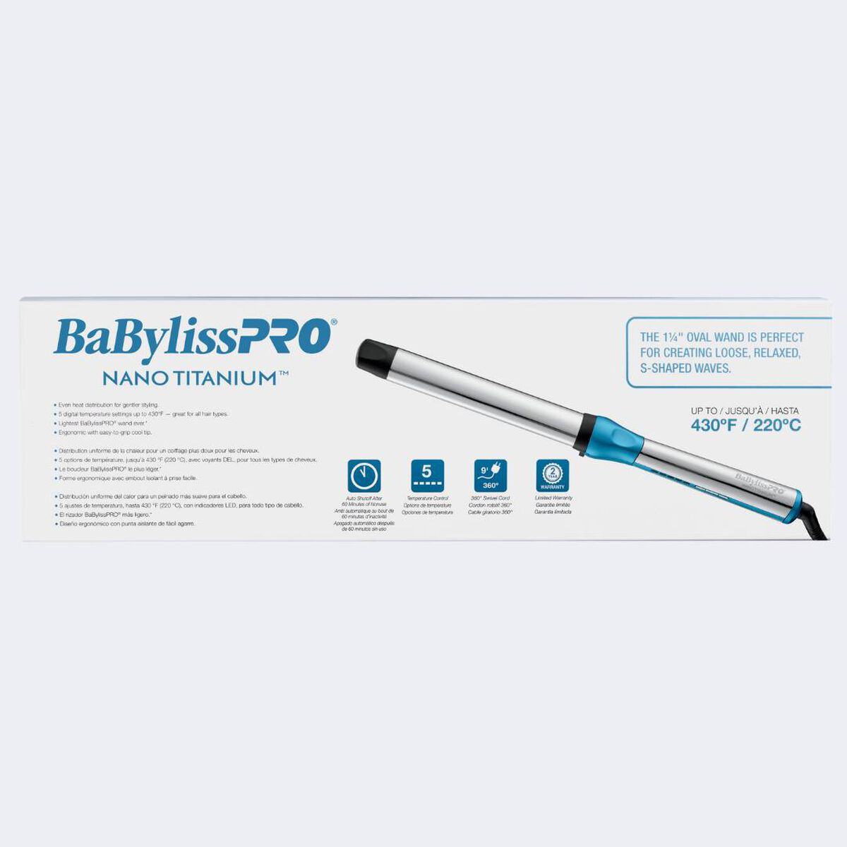 Rizador ovalado de 1-1/4 in BaBylissPRO® Nano Titanium™