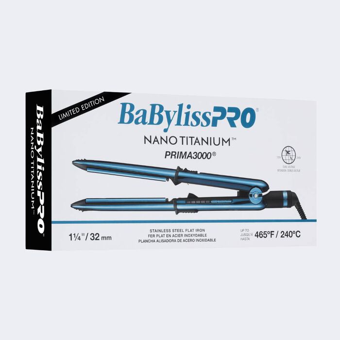 Plancha BaBylissPRO® Nano Titanium™ Prima3000® edición limitada Black & Blue de 1 1/4"