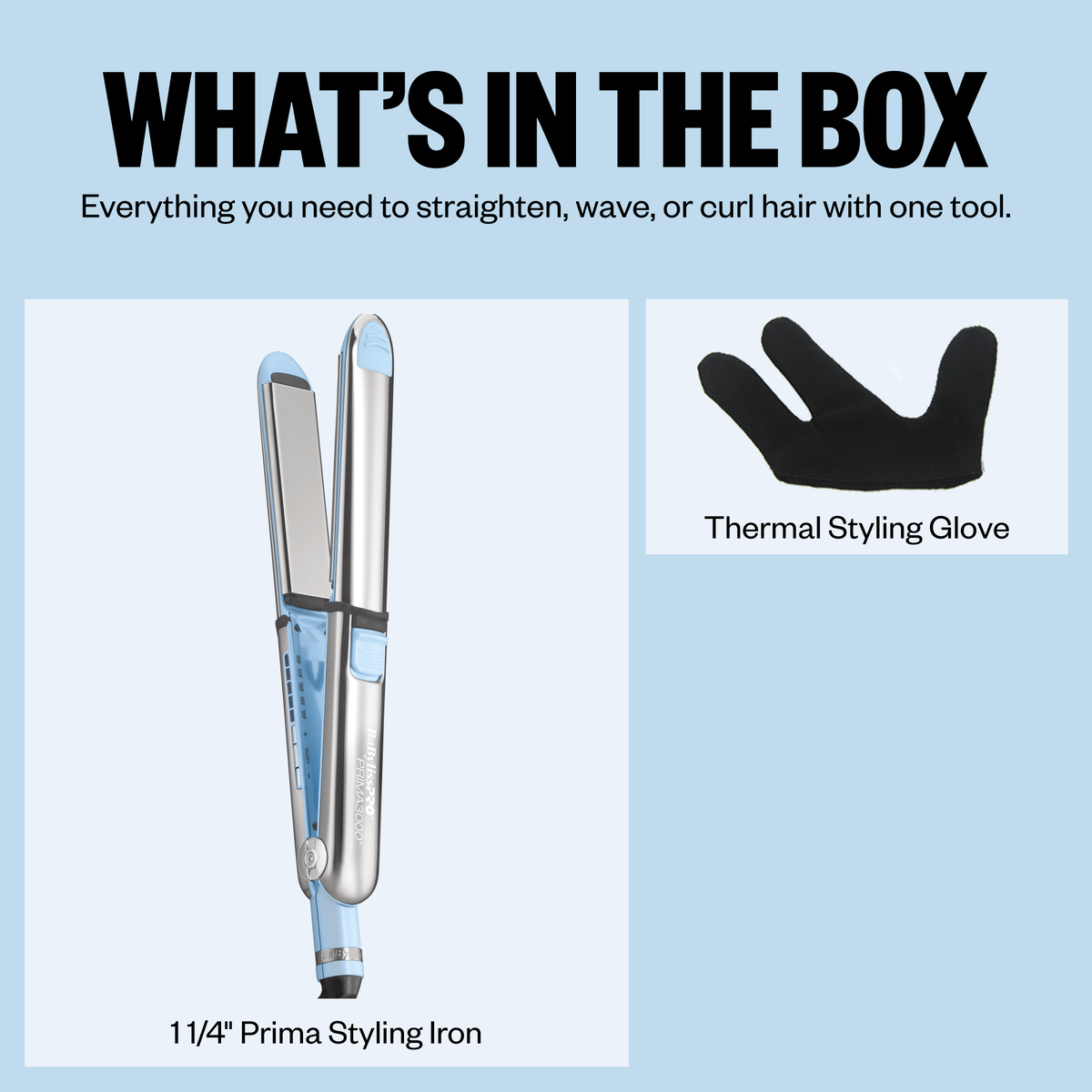 Plancha BaBylissPRO® Nano Titanium™ 3000® de 1¼ in, edición limitada (azul hielo)