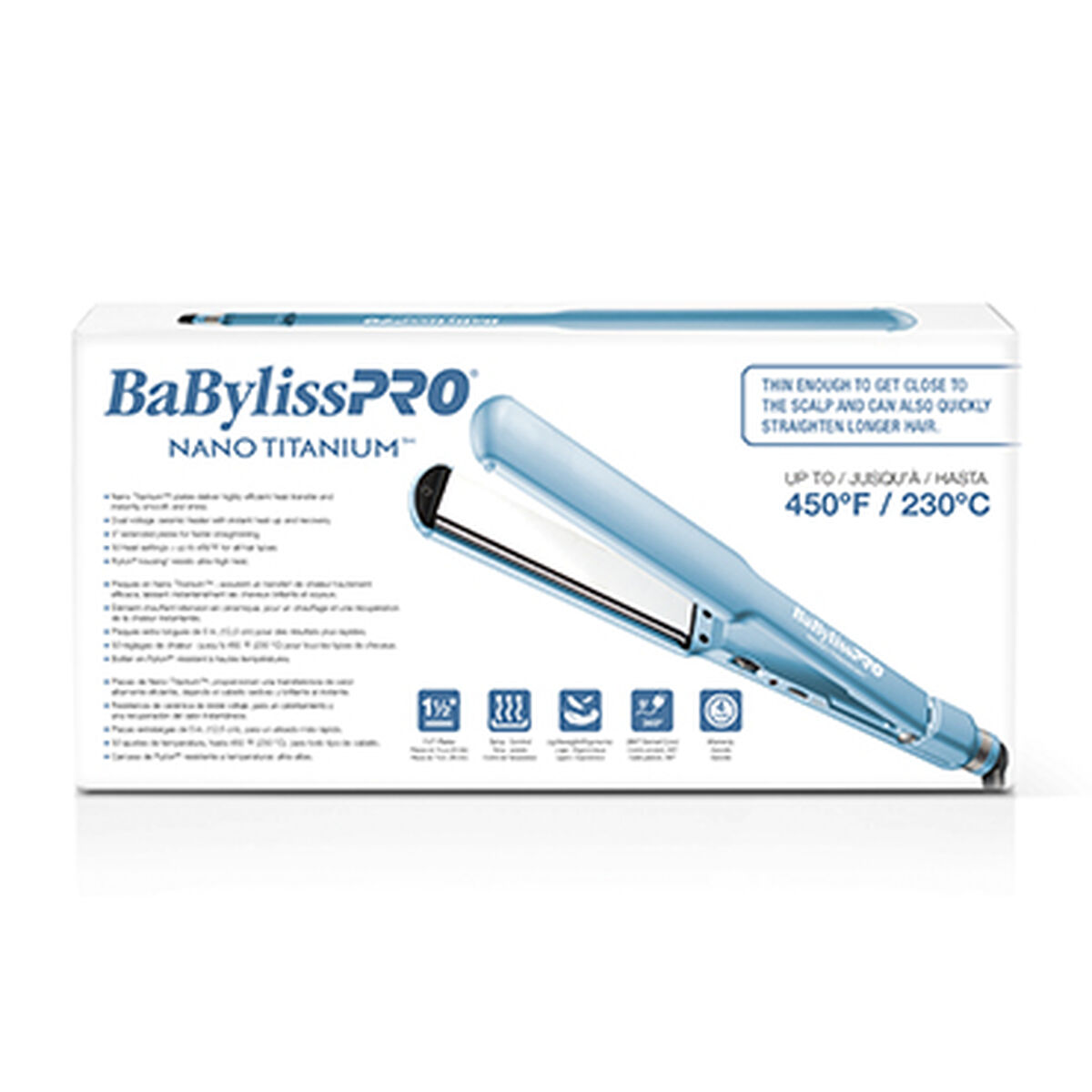 BaBylissPRO&reg; Nano Titanium&trade; 1&frac12; " Ultra-Thin Straightener
