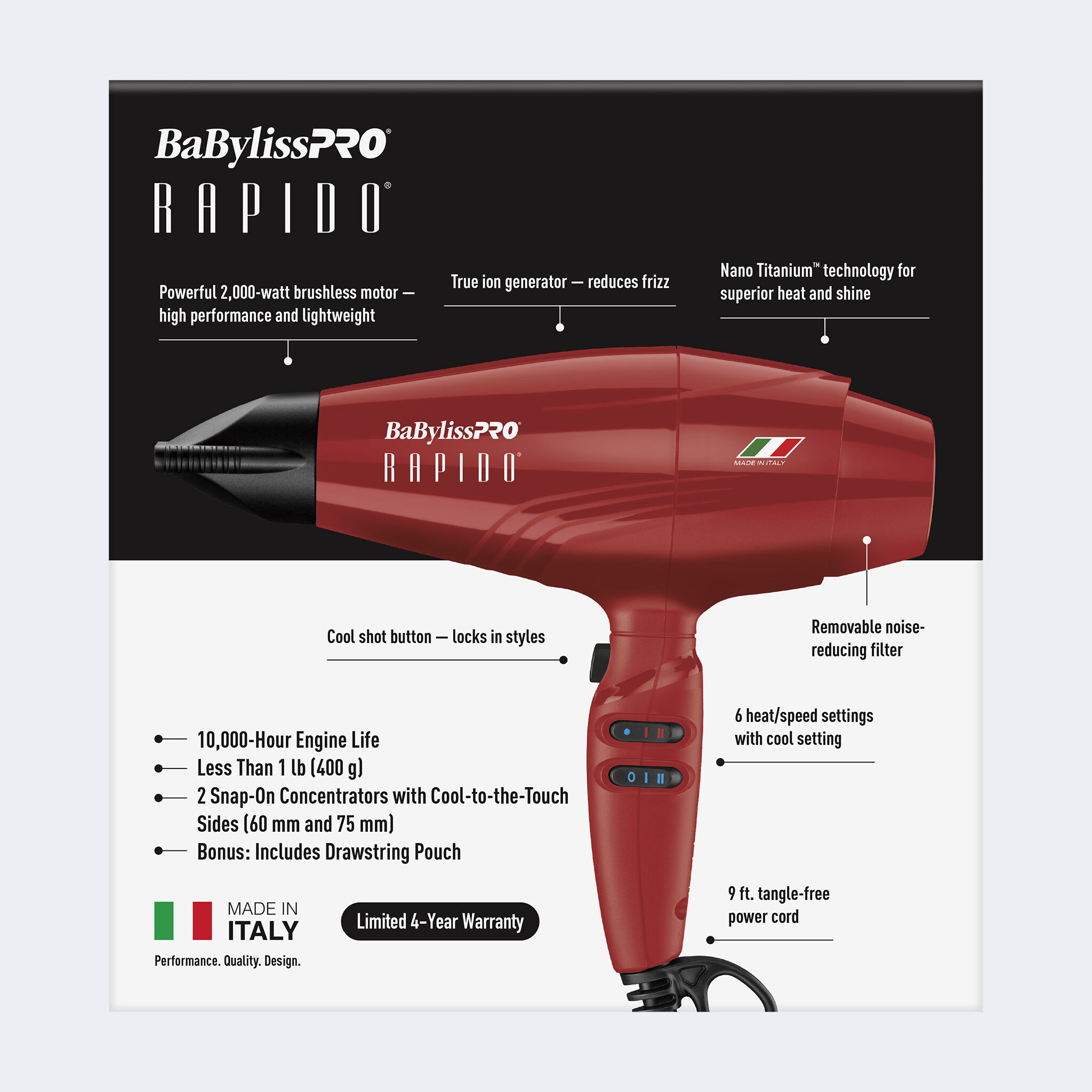 Babyliss pro ferrari rapido dryer deals
