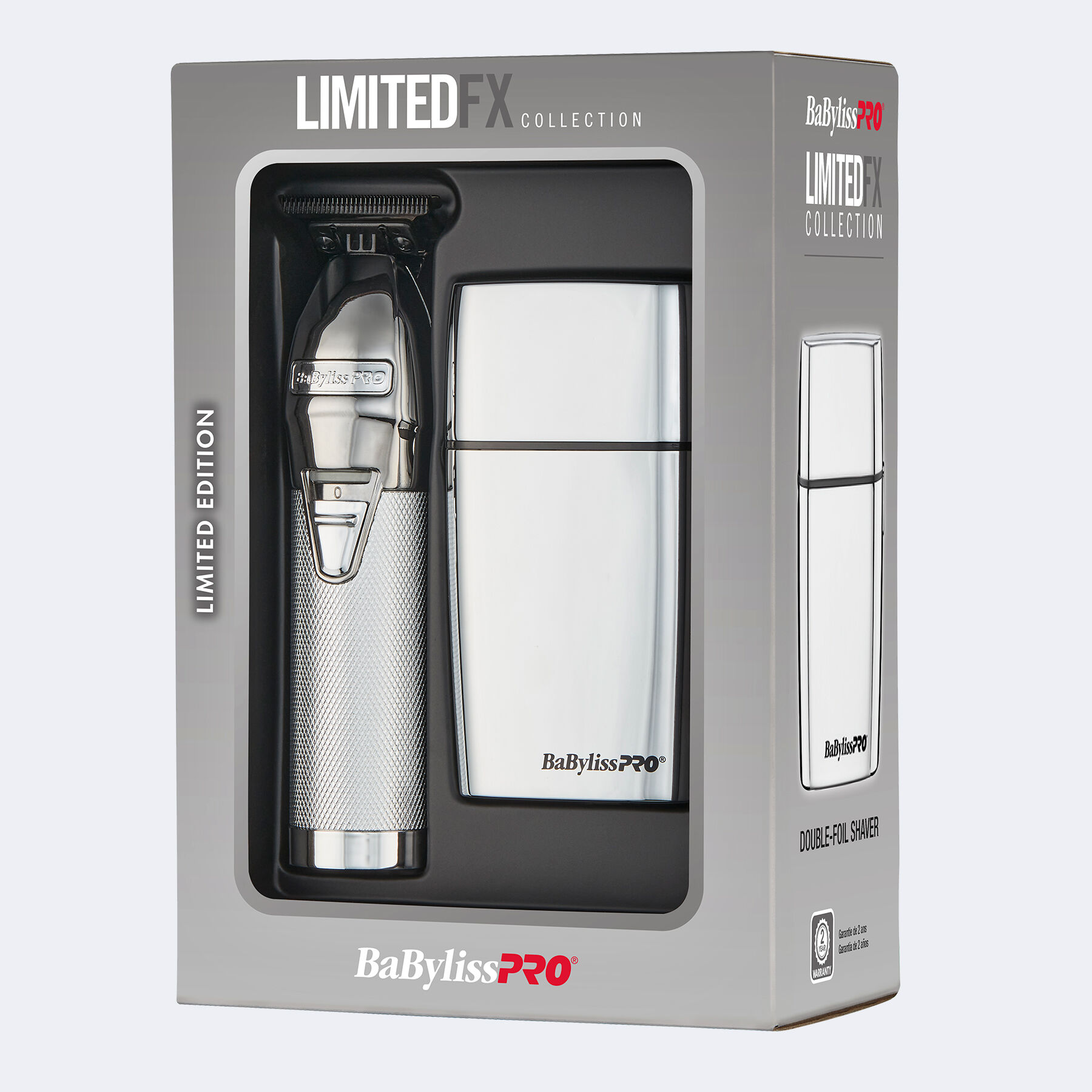 BaBylissPRO LimitedFX Silver Trimmer Double Foil Shaver