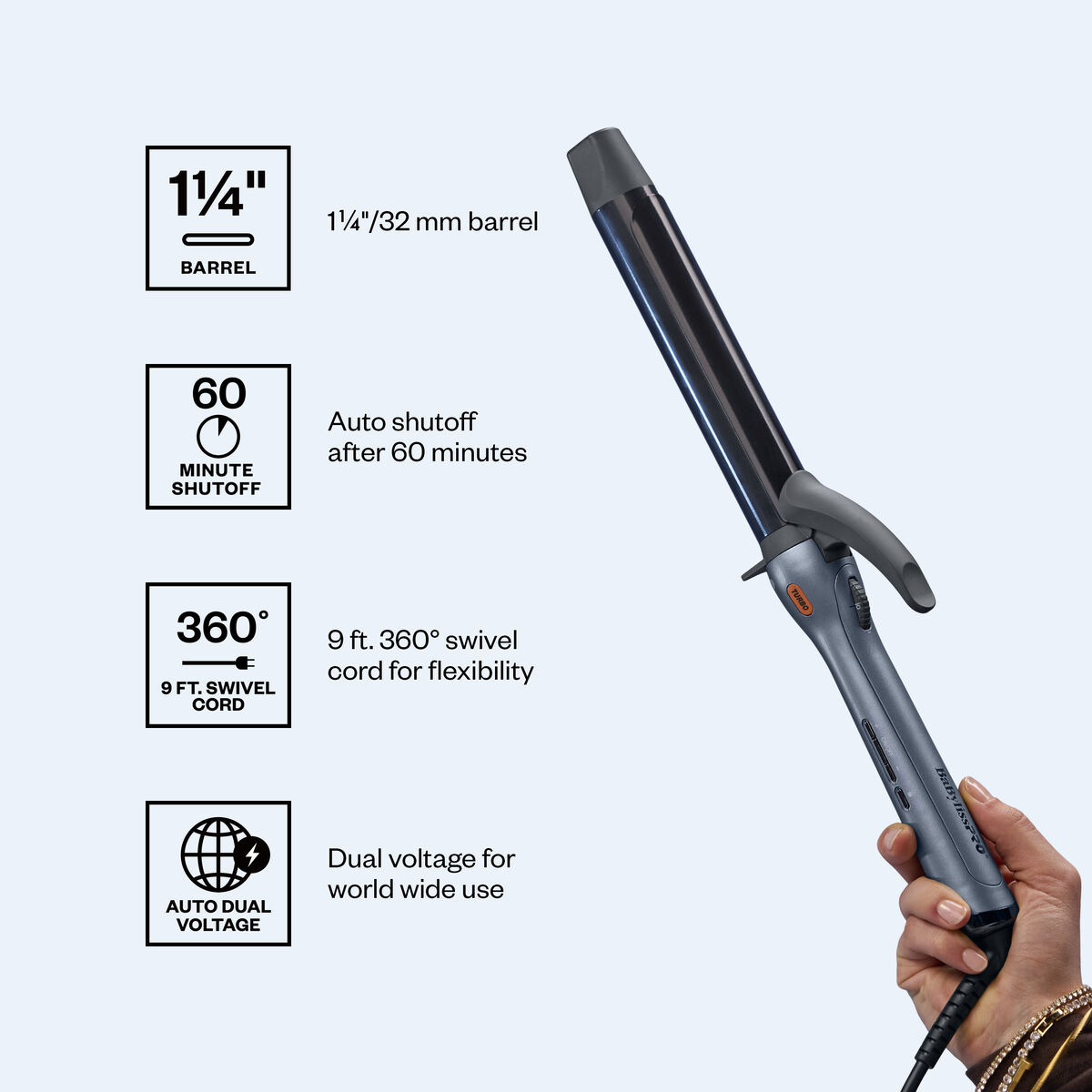 Tenaza The PrecisionGrip™ de 1¼ in de BaBylissPRO®, alta resolución 9