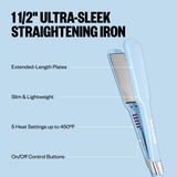 Plancha alisadora ultradelgada BaBylissPRO® Nano Titanium™, 1.5 in (azul hielo)