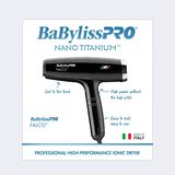 BaBylissPRO&reg; Nano Titanium&trade; Professional Italian High-Speed Falco Dryer (Black)
