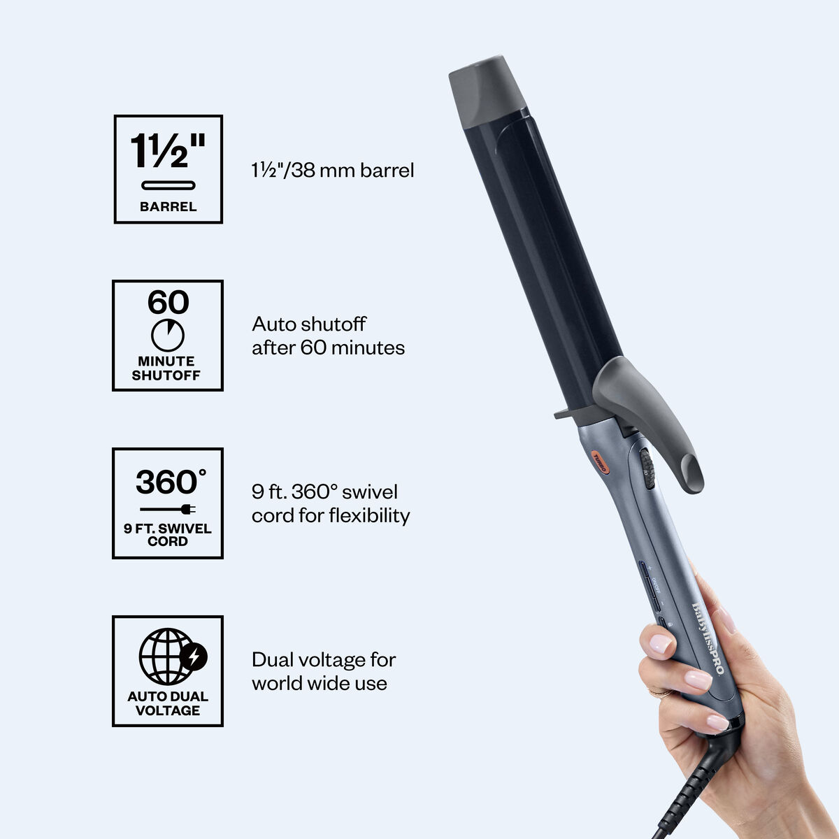 Tenaza ​​​​​​​ BaBylissPRO® The PrecisionGrip™ de 1½ in, alta resolución 9