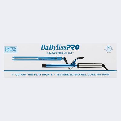 BaBylissPRO® Nano Titanium™  1" Extended-Barrel Curling Iron & 1" Ultra-Thin Flat Iron Prepack