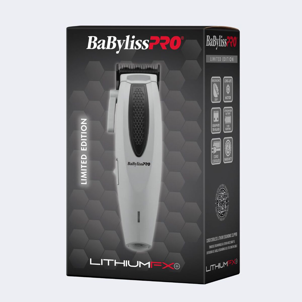 Cortadora de cabello ergonómica de litio con/sin cable LithiumFX+ de BaBylissPRO®, en gris (edición limitada)​