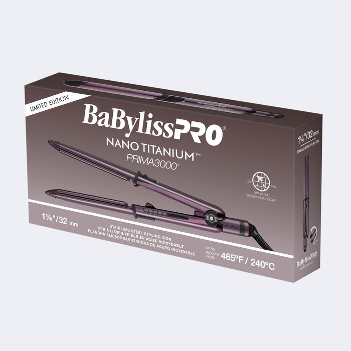 Plancha alisadora/onduladora de 1 1/4 in Prima3000 de la colección de edicición limitada Nightfall de BaBylissPRO® Nano Titanium™