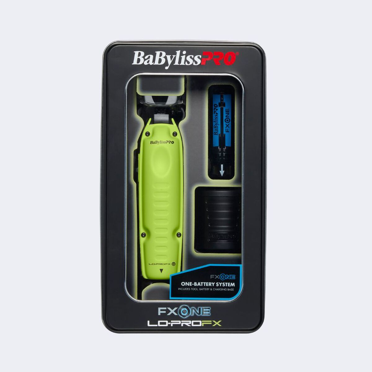 Recortadora FXONE™ Lo-ProFX de BaBylissPRO®, en amarillo neón (edición limitada) (incluye base de carga y batería)
