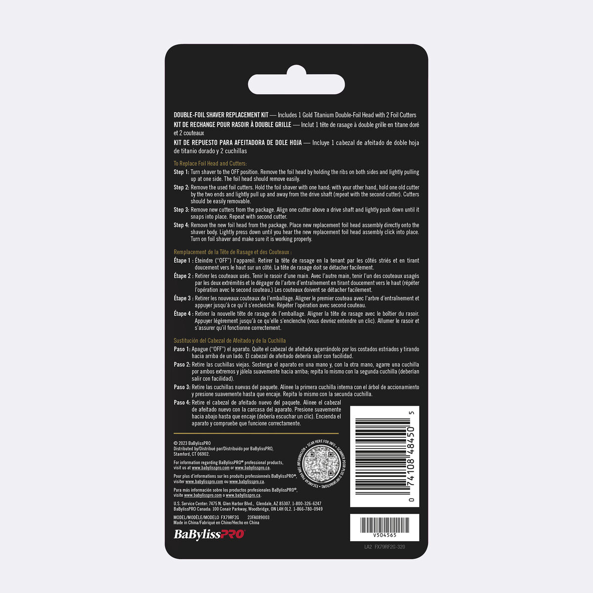 Kit de repuesto para afeitadora de doble hoja BaBylissPRO® FXONE (dorado)