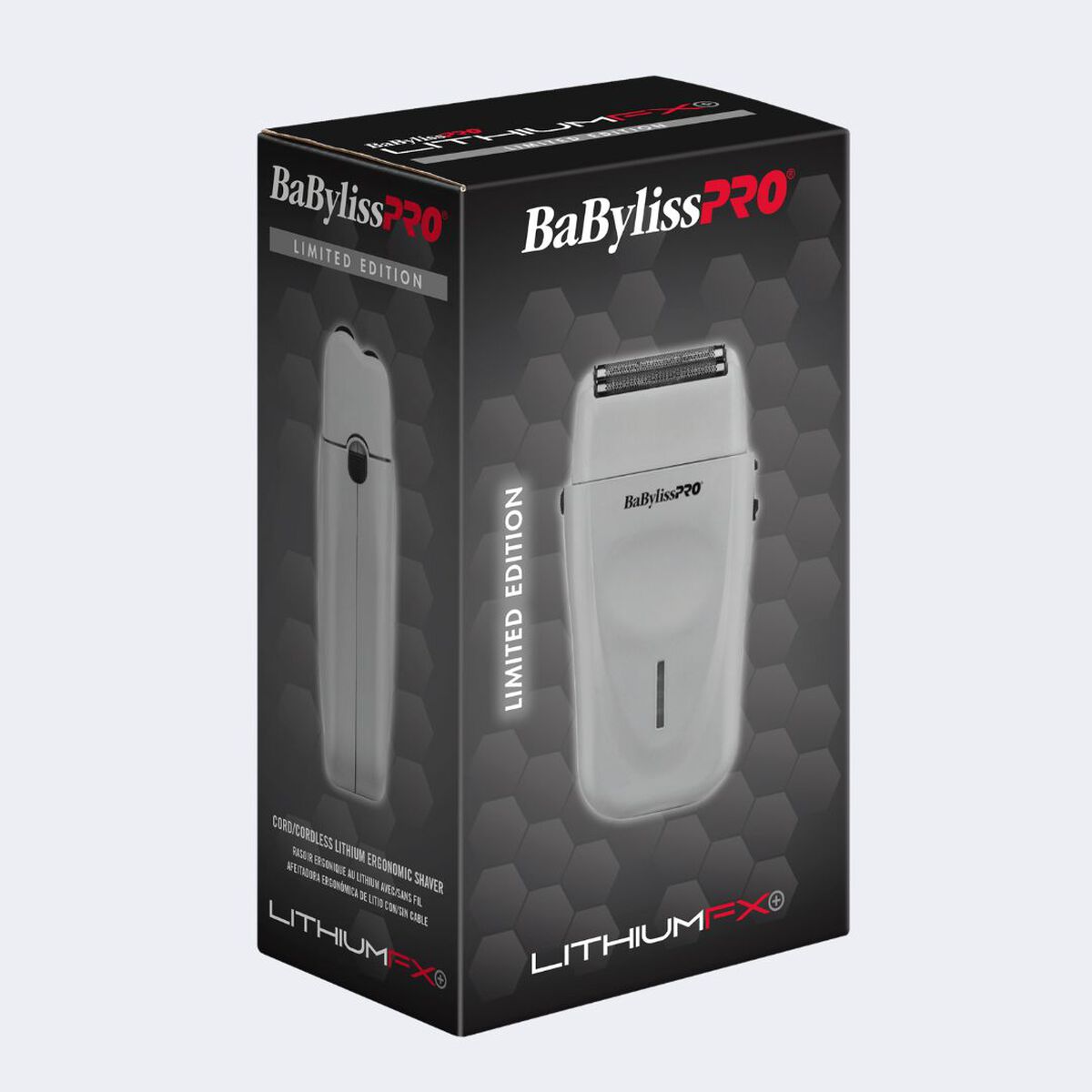 Afeitadora de doble hoja ergonómica de litio con/sin cable BaBylissPRO® LithiumFX+, en gris (edición limitada)