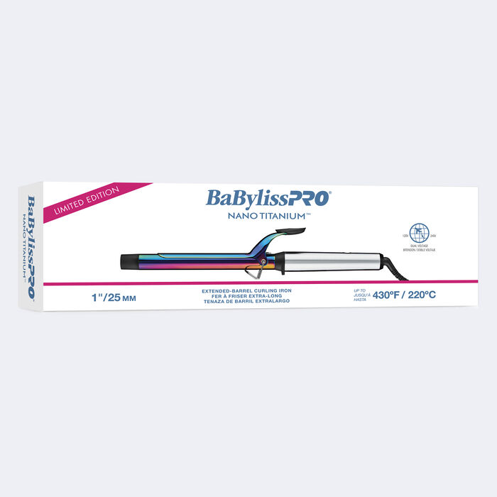 BaBylissPRO® Nano Titanium™ Limited Edition Iridescent 1" Extended Barrel Curling Iron