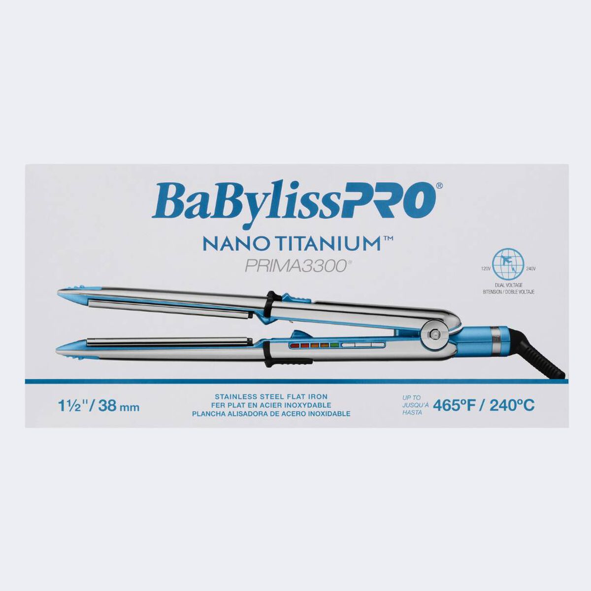 Plancha alisadora de acero inoxidable de 1-1/2 in Prima de BaBylissPRO® Nano Titanium™