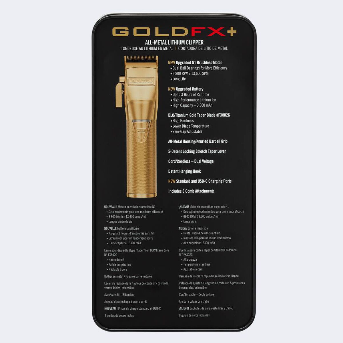 BaBylissPRO&reg; GoldFX+ All-Metal Lithium Clipper