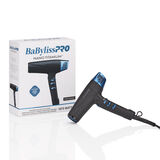 Secador profesional de alta velocidad con tecnología iónica doble BaBylissPRO® Nano Titanium™, negro y azul (edición limitada)