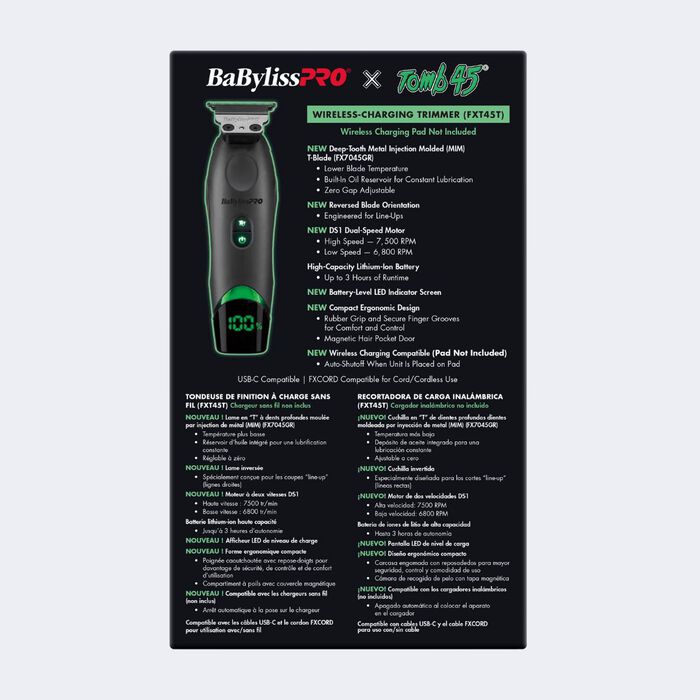 BaBylissPRO® x Tomb45® Wireless-Charging Trimmer