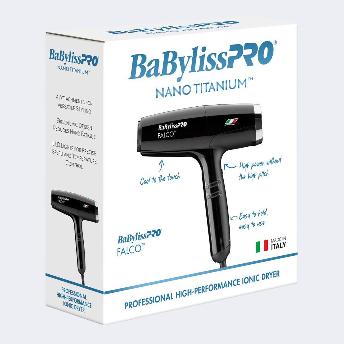 BaBylissPRO&reg; Nano Titanium&trade; Professional Italian High-Speed Falco Dryer (Black)