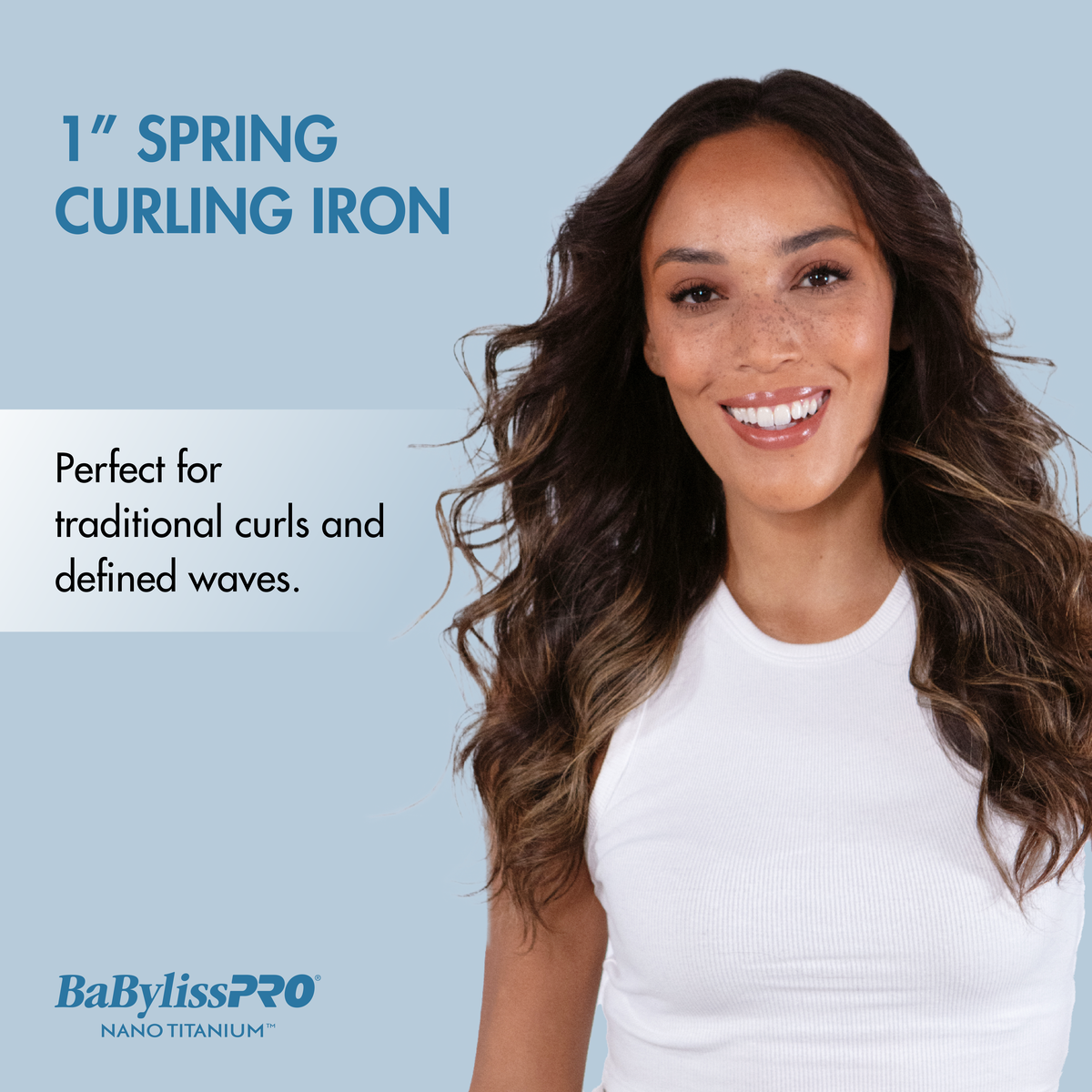 BaBylissPRO&reg; Nano Titanium&trade; 1" Spring Curling Iron