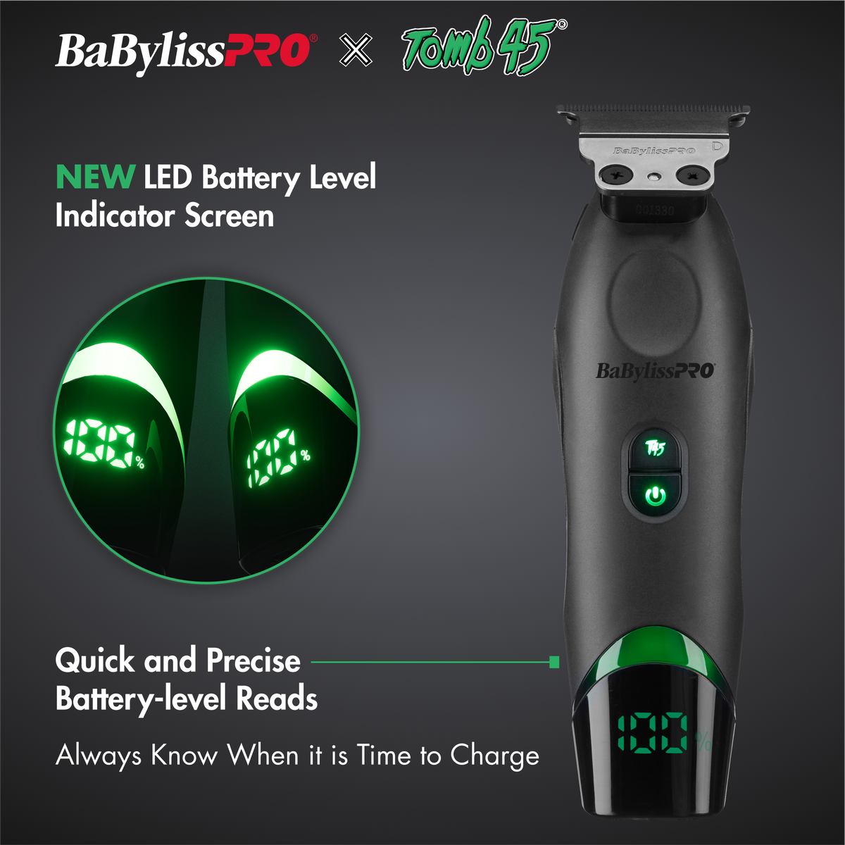 BaBylissPRO&reg; x Tomb45&reg; Wireless-Charging Trimmer