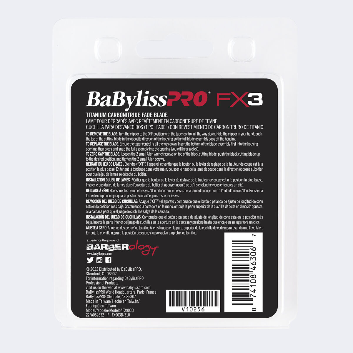 Cuchilla ultradelgada para cortes Fade de titanio/nitruro de carbono BaBylissPRO®
