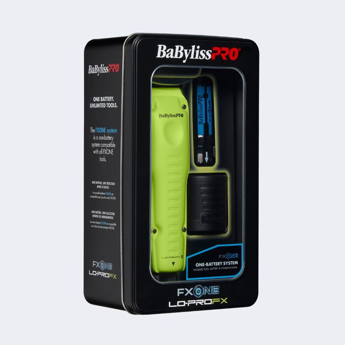 Cortadora FXONE™ Lo-ProFX de BaBylissPRO®, edición limitada, amarillo neón (incluye base de carga y batería)