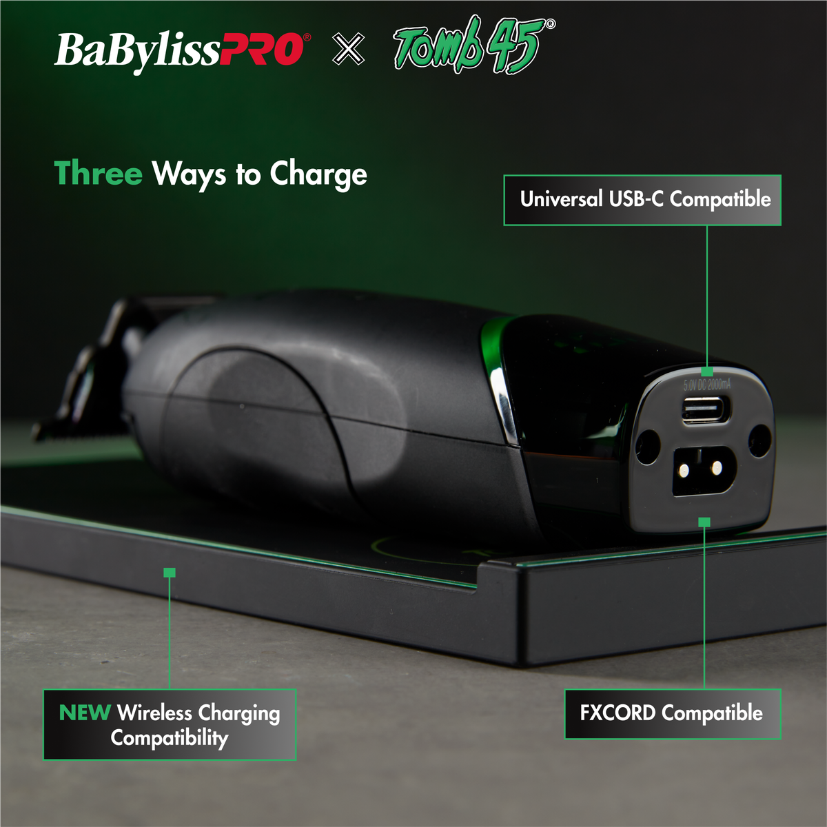 BaBylissPRO&reg; x Tomb45&reg; Wireless-Charging Trimmer