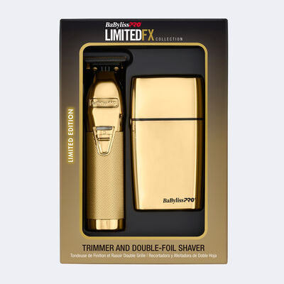 BaBylissPRO® LimitedFX Gold Trimmer and Double-Foil Shaver Prepack