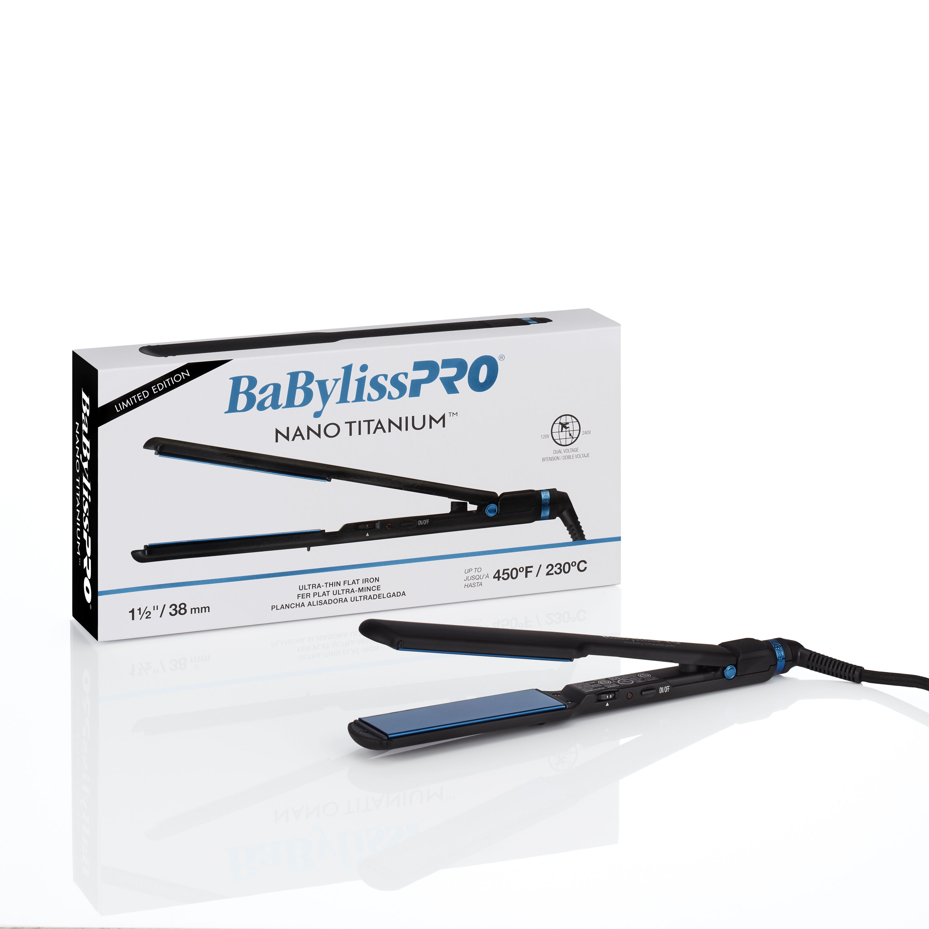 Babyliss pro nano titanium flat iron black discount