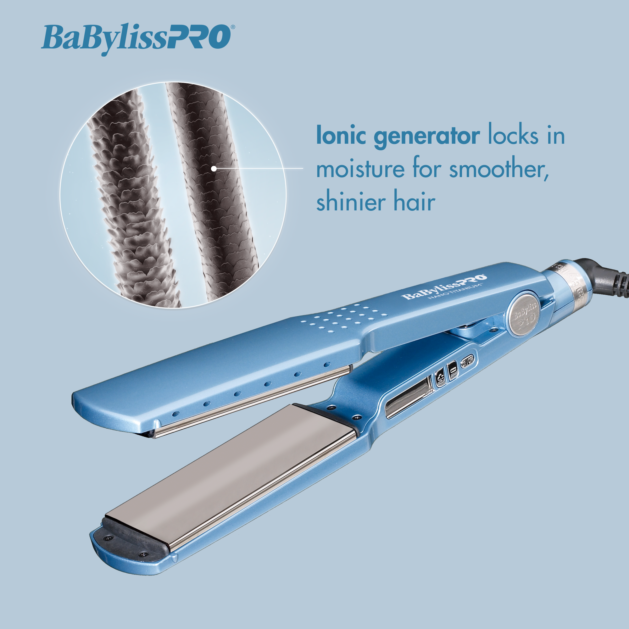 Babyliss Nano Titanium Ceramic Hair Straightener BaBylissPRO Professional Electric Digital Flat Iron, Nano  main image 3