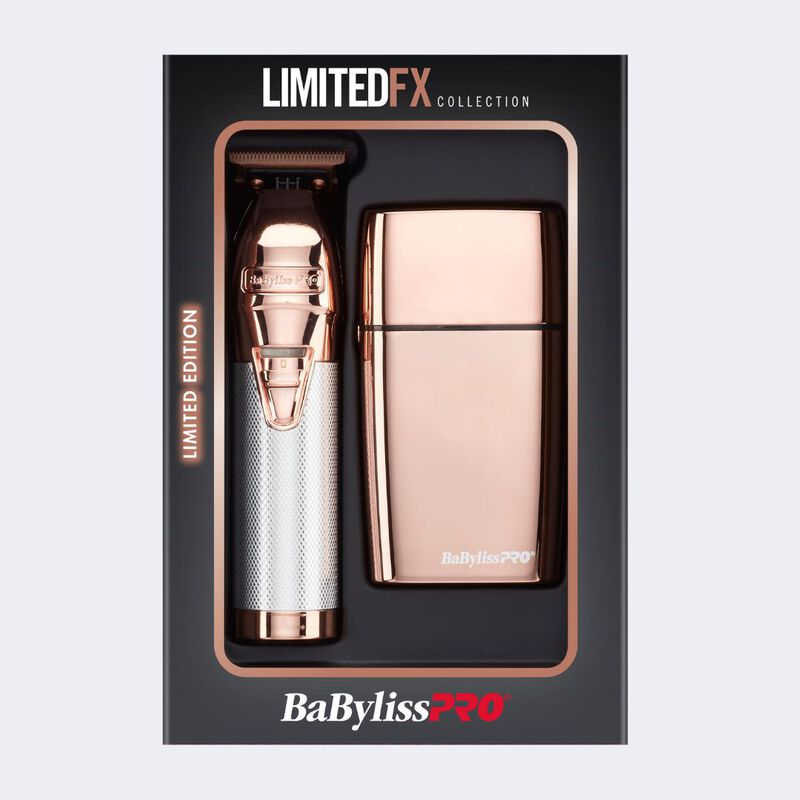 BaBylissPRO&reg; LimitedFX Rose Gold Trimmer and Double Foil Shaver Gift Set
