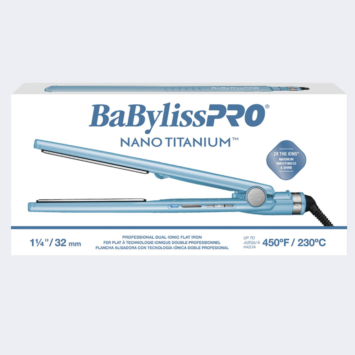 Plancha alisadora iónica de 1¼ in BaBylissPRO® Nano Titanium™